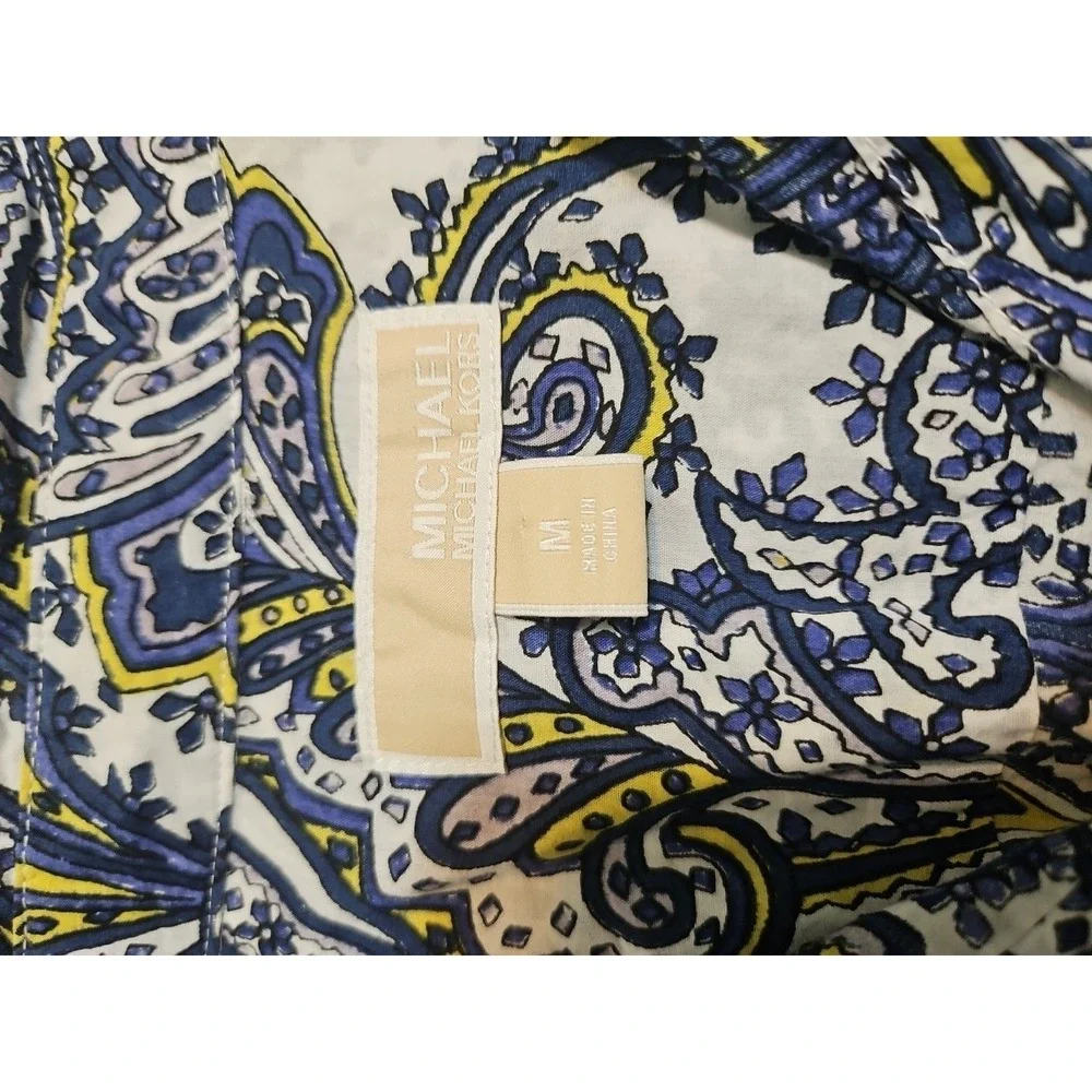 Michael Kors Women's Top Long Sleeve‎ Blouse Shirt Paisley Print Size Medium